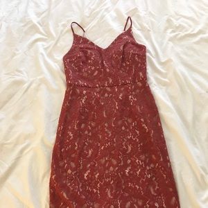 Love, Bonito Gorgeous Dark Rose Lace Overlay Dress